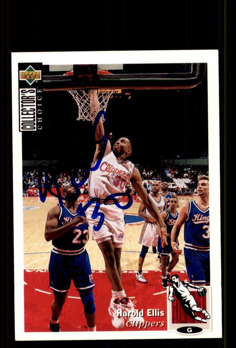 Signed Basketball Card Auto Harold Ellis 1994-95 Collector Choice #289 Clippers