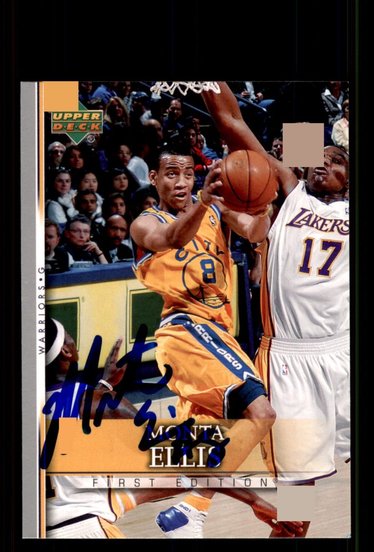 Signed Basketball Card Auto Monta Ellis 2007-08 Upper Deck #30 Warriors