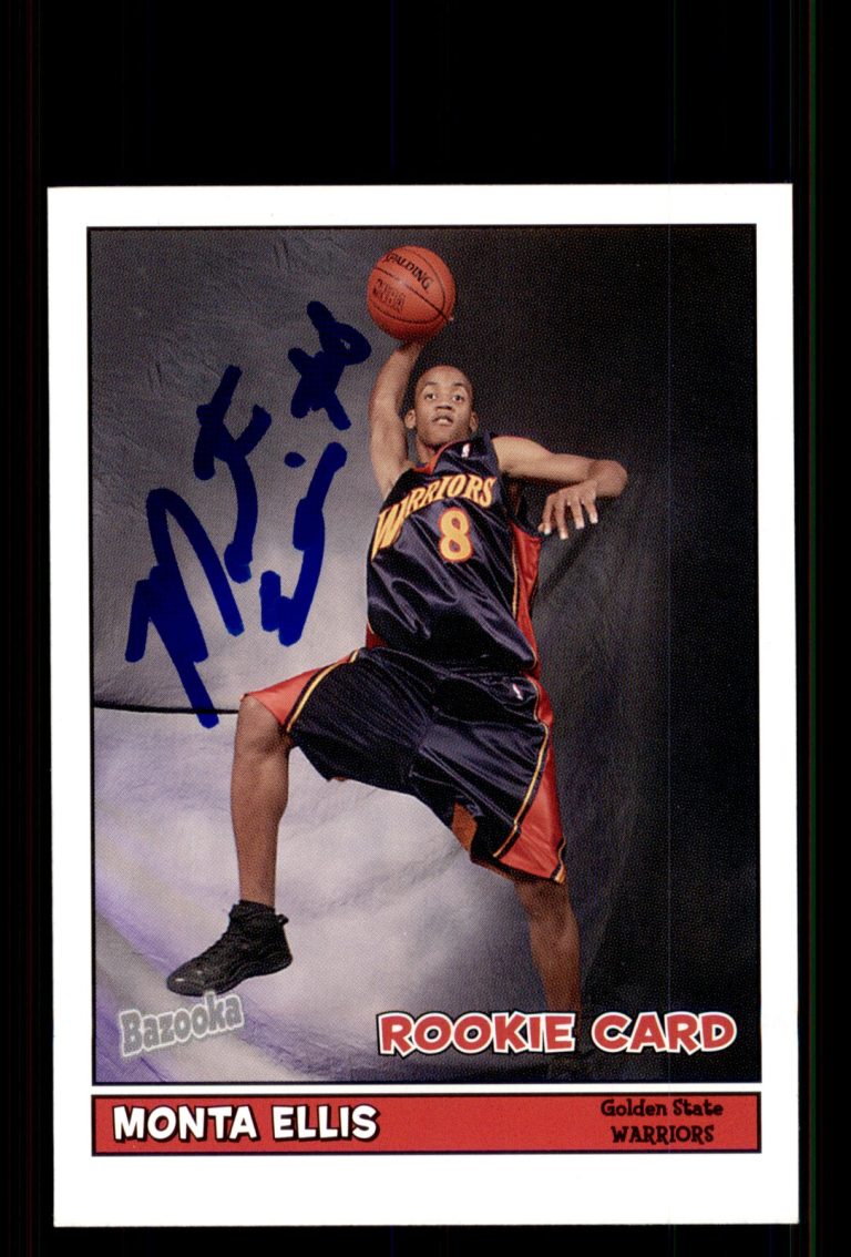Signed Basketball Card Auto Monta Ellis 2005-06 Bazooka #195 Warriors