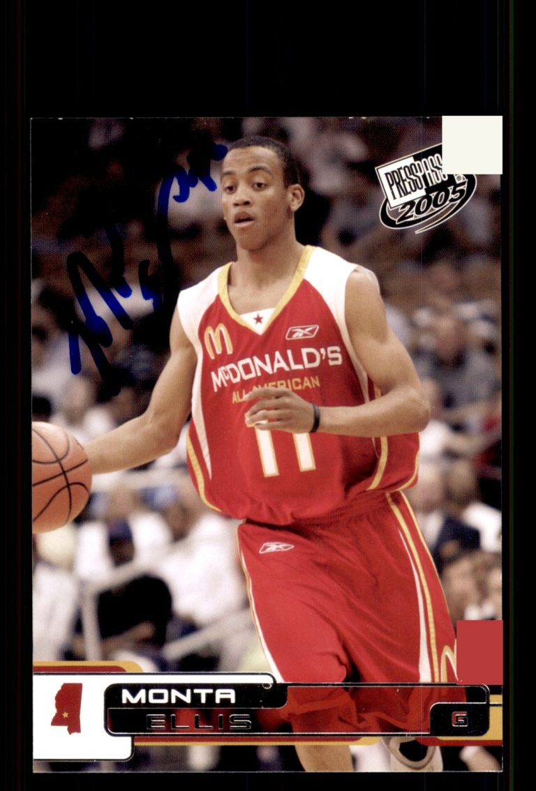 Signed Basketball Card Auto Monta Ellis 2005 Press Pass #8 Lanier H.S.