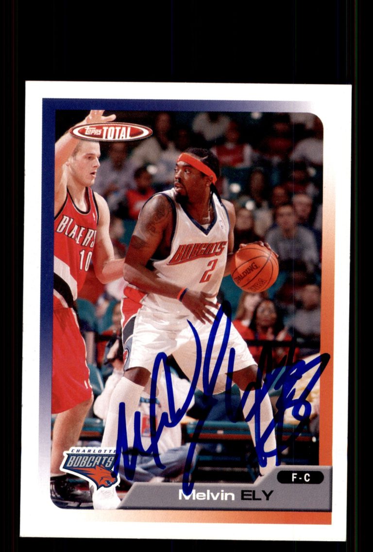 Signed Basketball Card Auto Melvin Ely 2005-06 Topps Total #28 Charlotte Bobcats