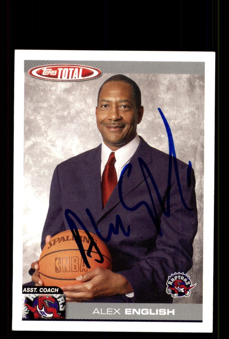 Signed Basketball Card Auto Alex English 2004-05 Topps Total #416 Raptors