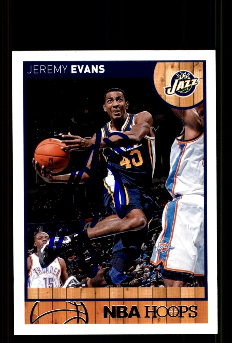 Signed Basketball Card Auto Jeremy Evans 2013-14 Hoops #180 Utah Jazz