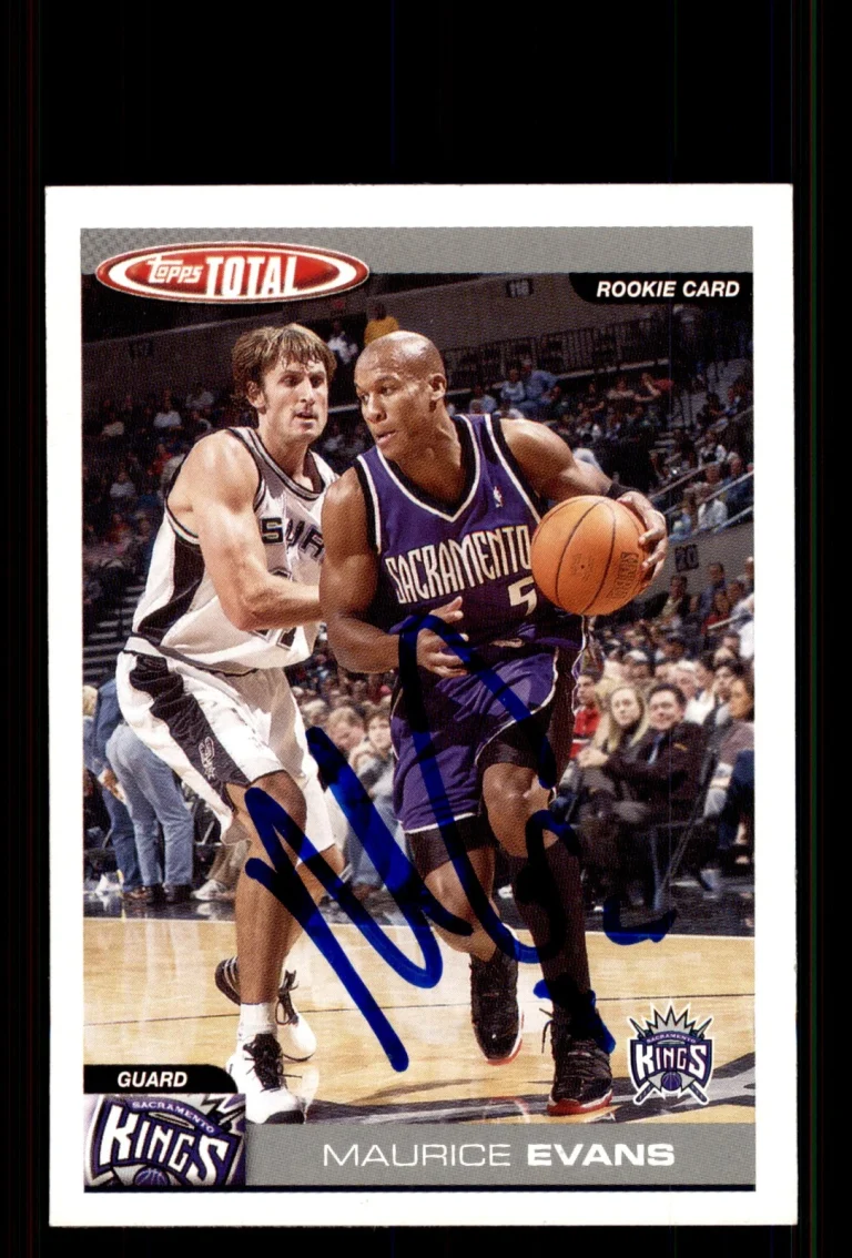 Signed Basketball Card Auto Maurice Evans 2004-05 Topps Total #347 Kings