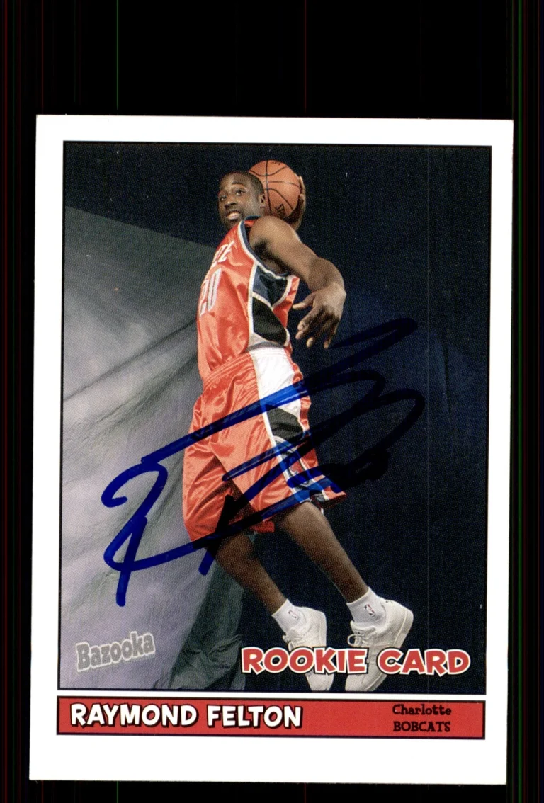 Signed Basketball Card Auto Raymond Felton 2005-06 Bazooka #202 Bobcats