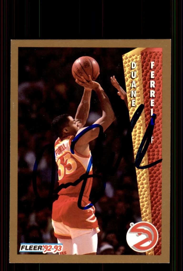 Signed Basketball Card Auto Duane Ferrell 1992-93 Fleer #2 Atlanta Hawks