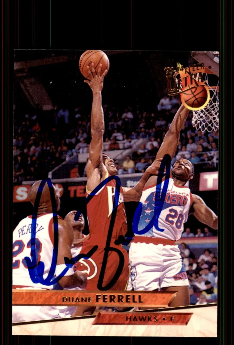 Signed Basketball Card Auto Duane Ferrell 1993-94 Ultra #4 Atlanta Hawks