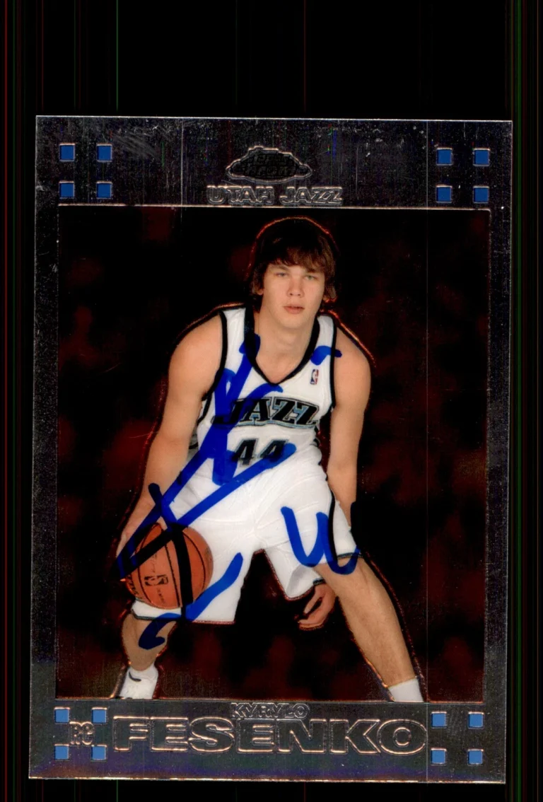 Signed Basketball Card Auto Kyrylo Fesenko 2007-08 Topps Chrome #140 Utah Jazz