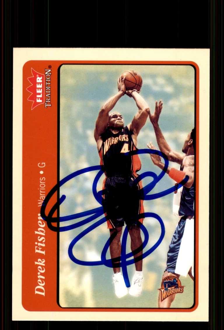 Signed Basketball Card Auto Derek Fisher 2004-05 Fleer Tradition #167 Warriors