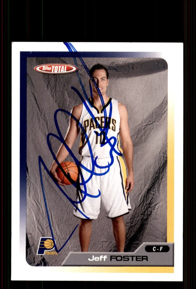 Signed Basketball Card Auto Jeff Foster 2005-06 Topps Total #338 Indiana Pacers
