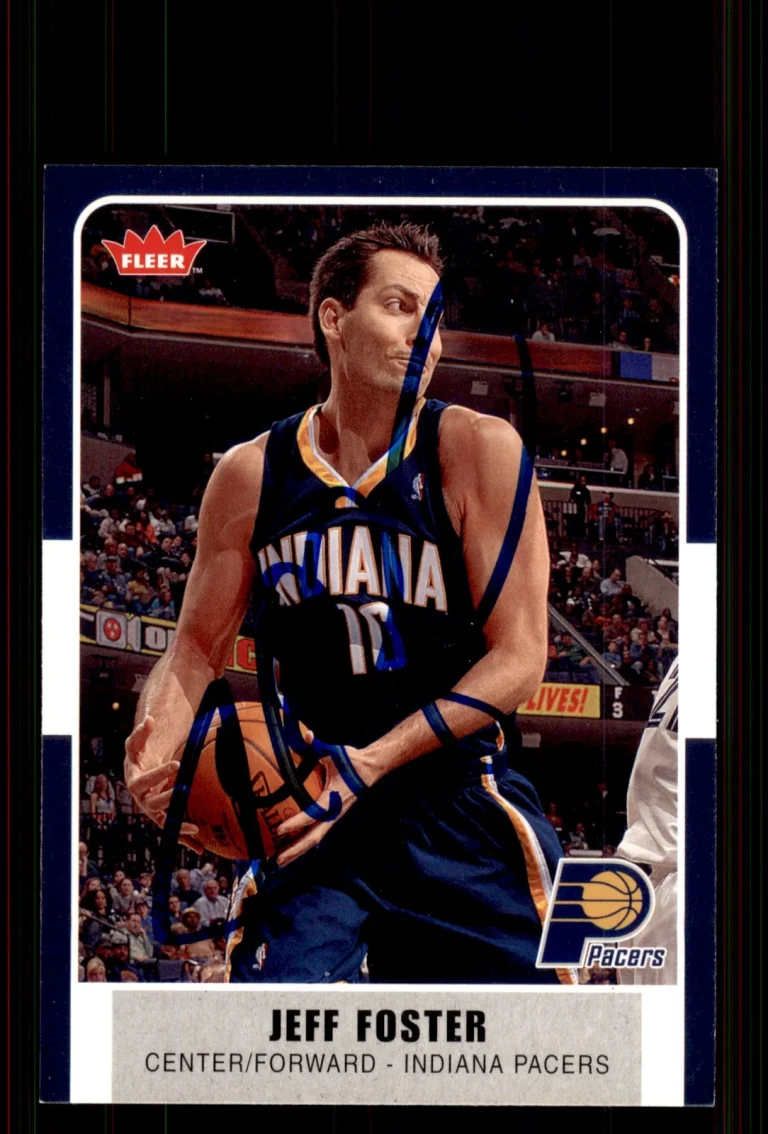 Signed Basketball Card Auto Jeff Foster 2007-08 Fleer #57 Indiana Pacers