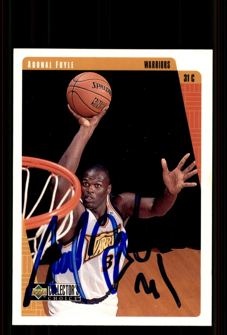 Signed Basketball Card Auto Adonal Foyle 1997-98 Collector's Choice #249