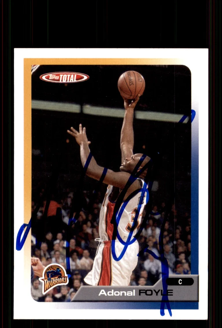 Signed Basketball Card Auto Adonal Foyle 2005-06 Topps Total #93 Warriors