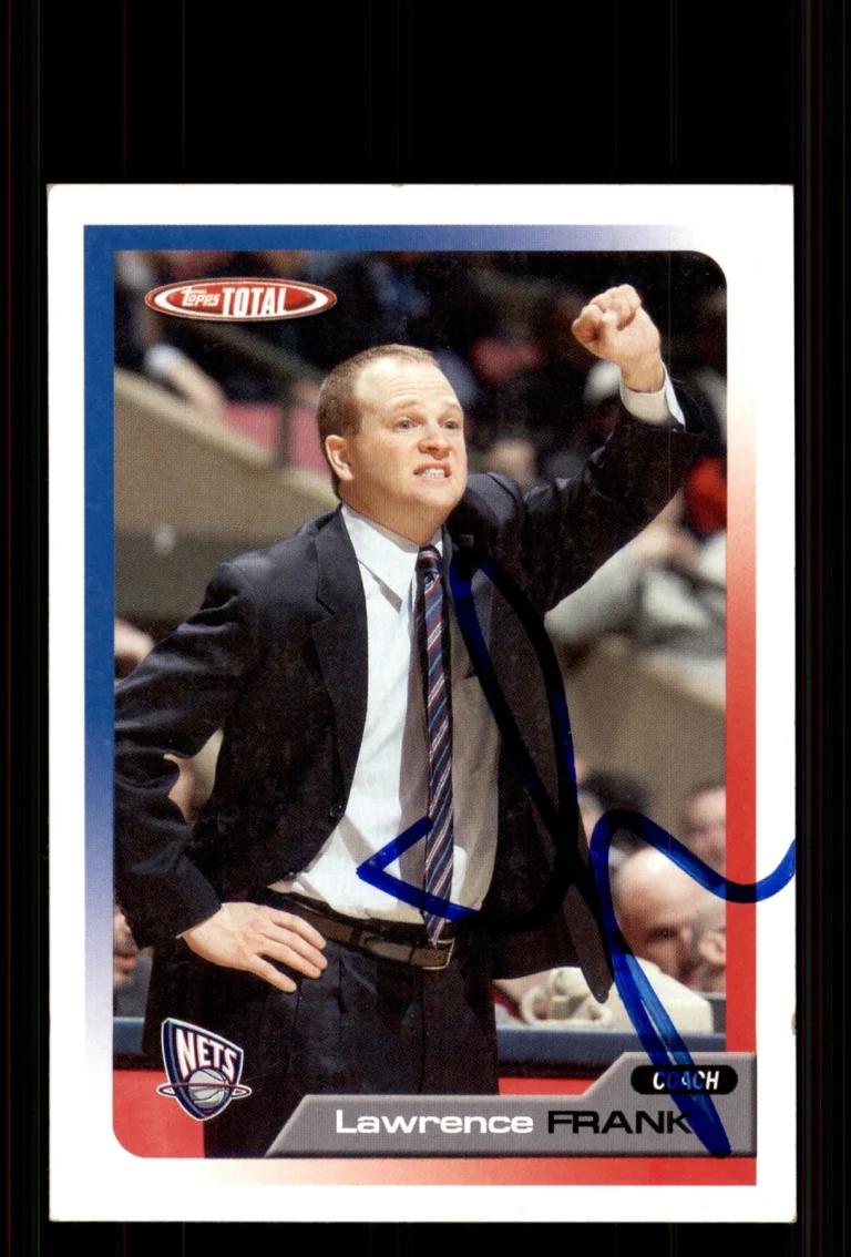 Signed Basketball Card Auto Lawrence Frank 2005-06 Topps Total #395 Nets