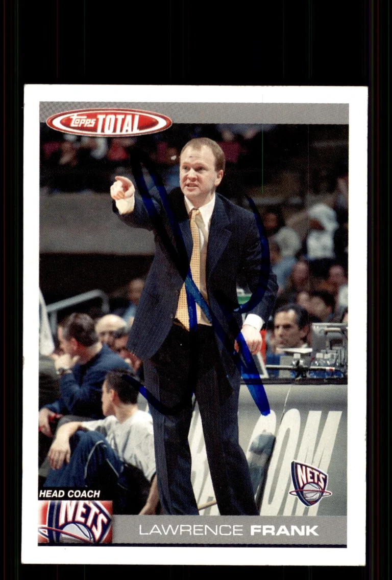 Signed Basketball Card Auto Lawrence Frank 2004-05 Topps Total #395 Nets