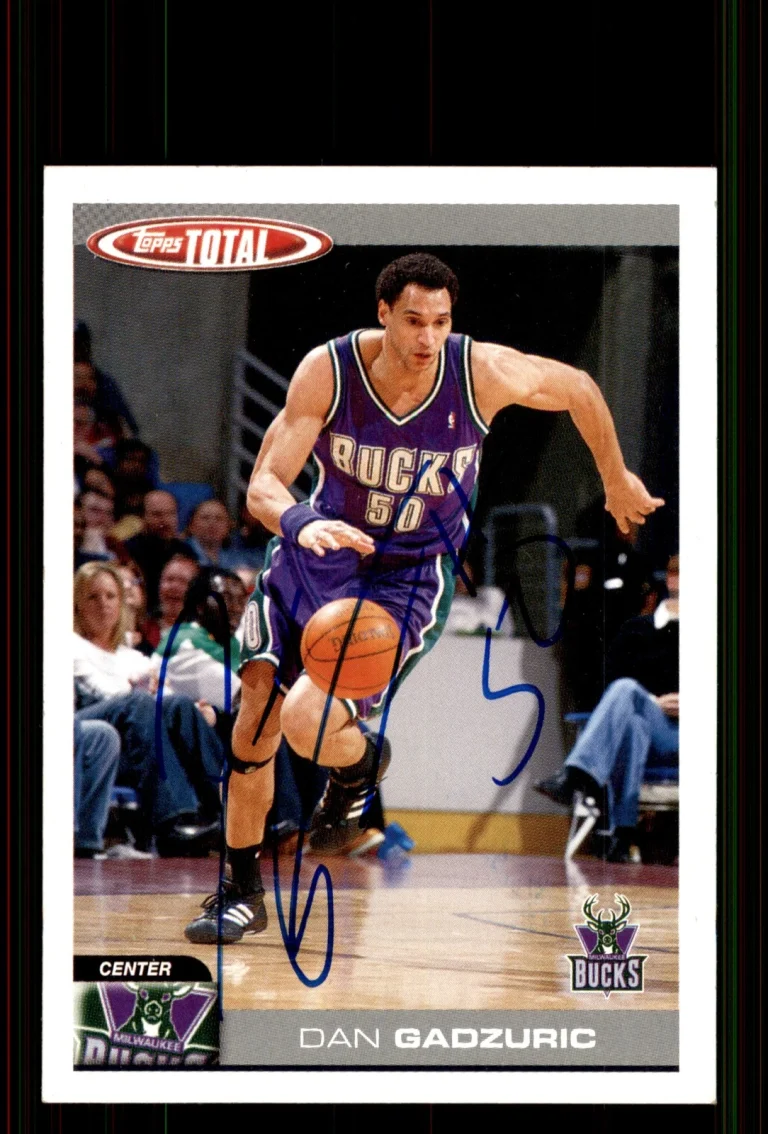 Signed Basketball Card Auto Dan Gadzuric 2004-05 Topps Total #41 Milwaukee Bucks