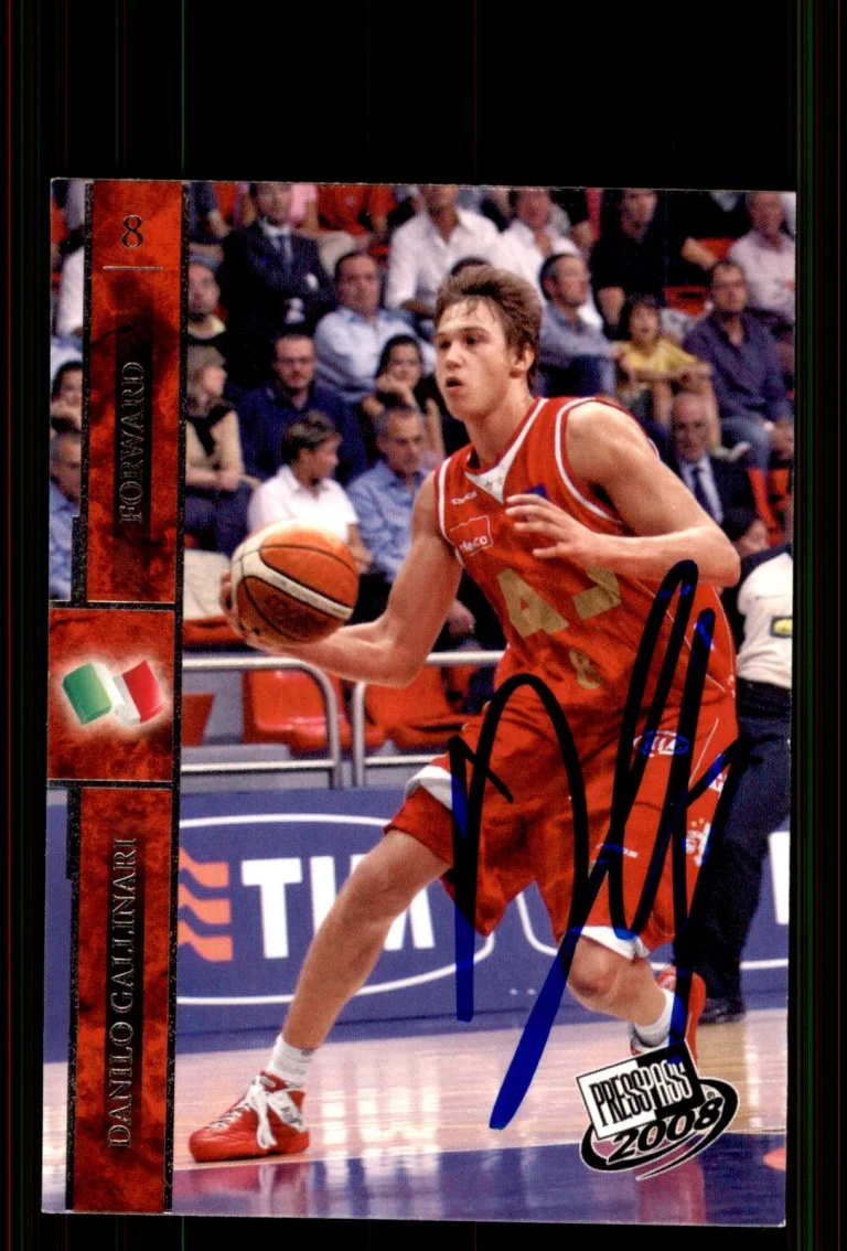 Signed Basketball Card Auto Danilo Gallinari 2008 Press Pass #9 Olimpia Milano