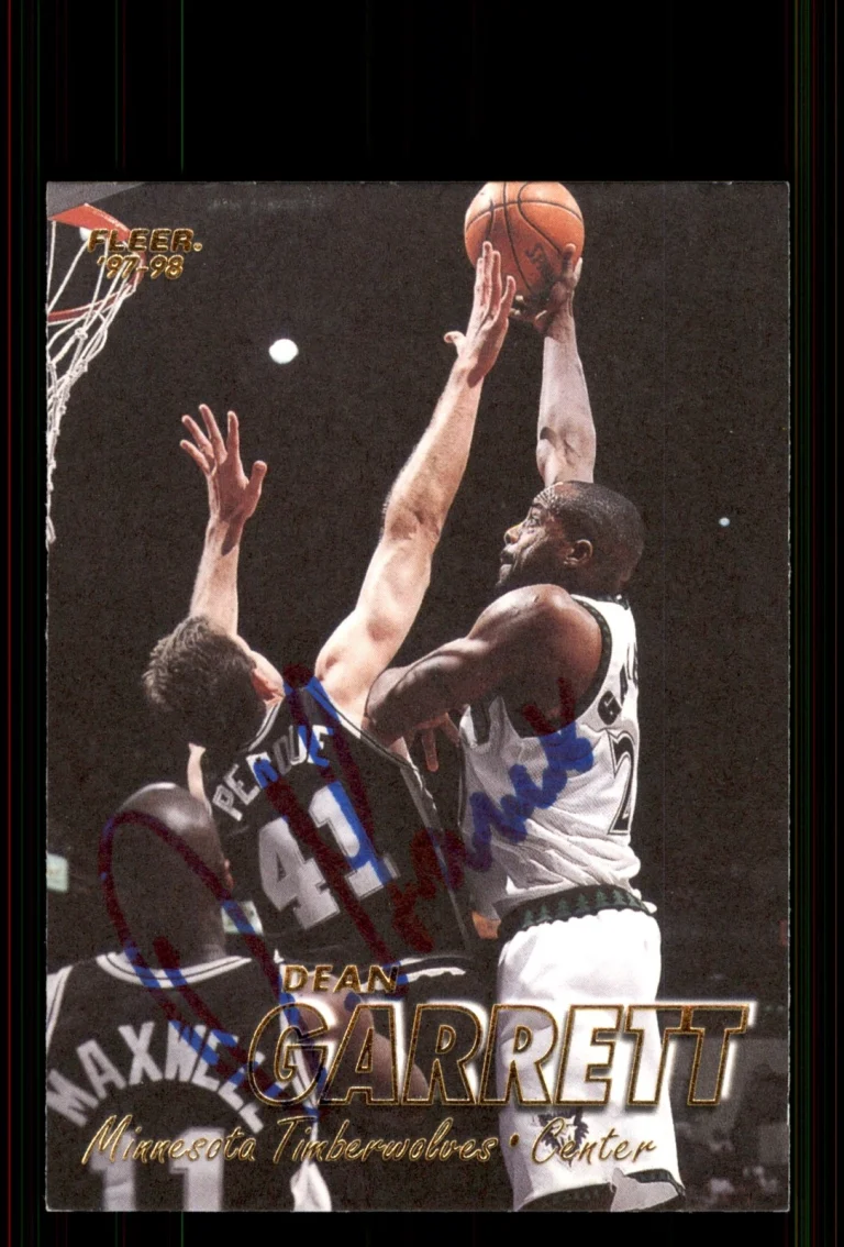 Signed Basketball Card Auto Dean Garrett 1997-98 Fleer #58 Timberwolves