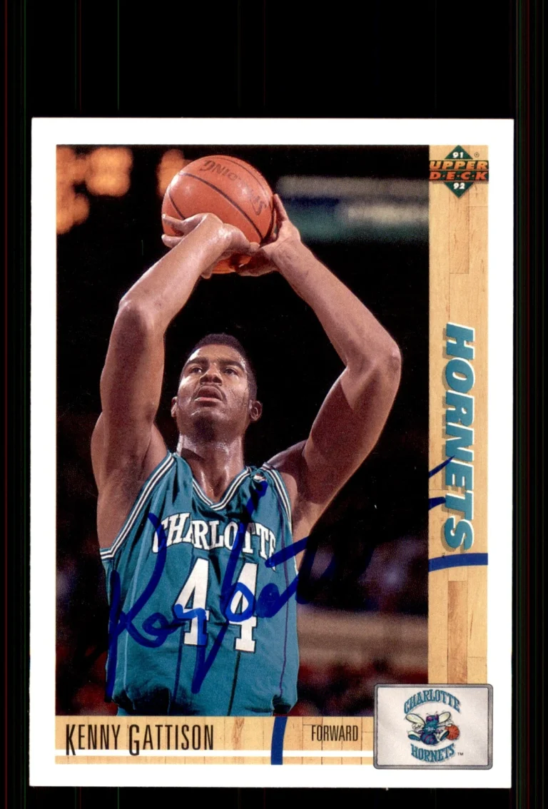 Signed Basketball Card Auto Kenny Gattison 1991-92 Upper Deck #329 Hornets