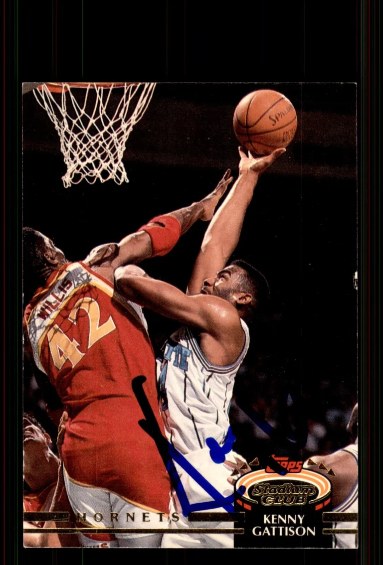 Signed Basketball Card Auto Kenny Gattison 1992-93 Stadium Club #9 Hornets
