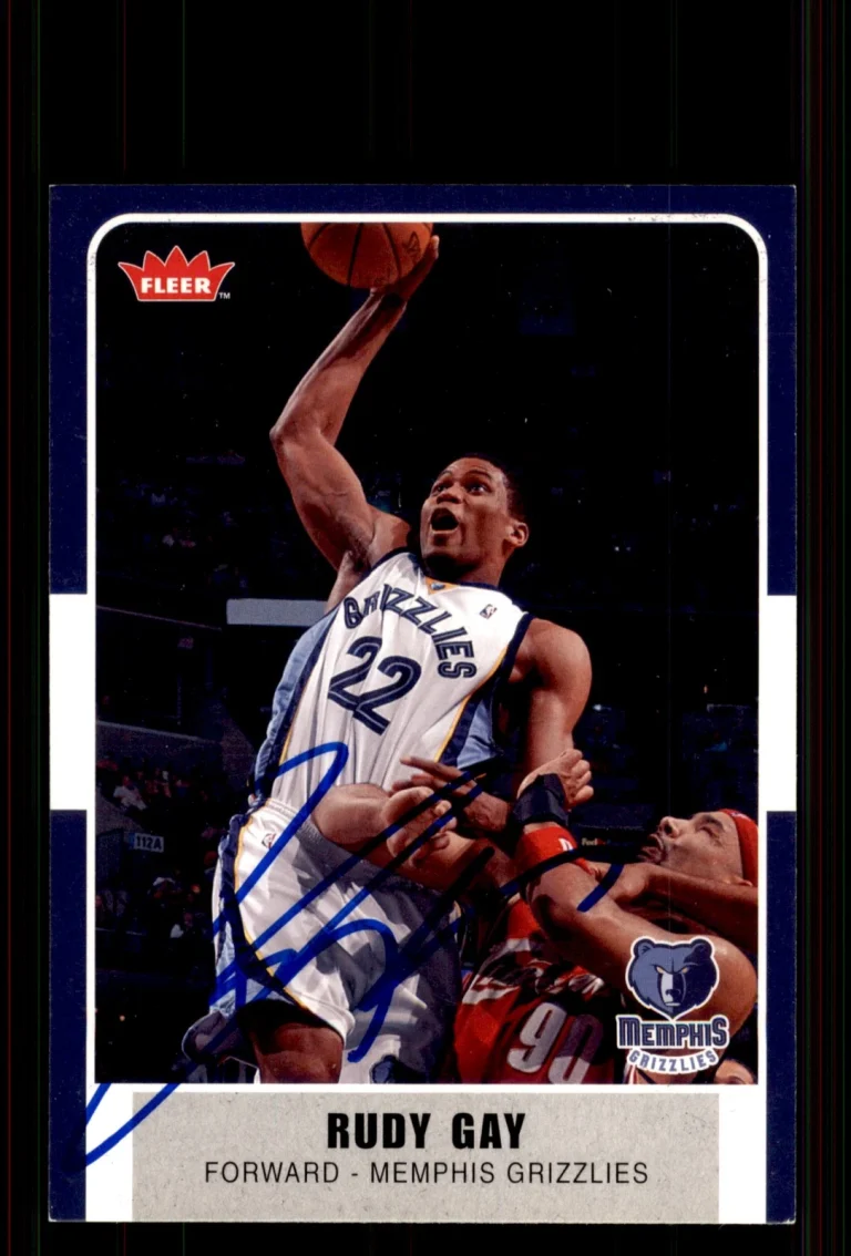 Signed Basketball Card Auto Rudy Gay 2007-08 Fleer #101 Memphis Grizzlies