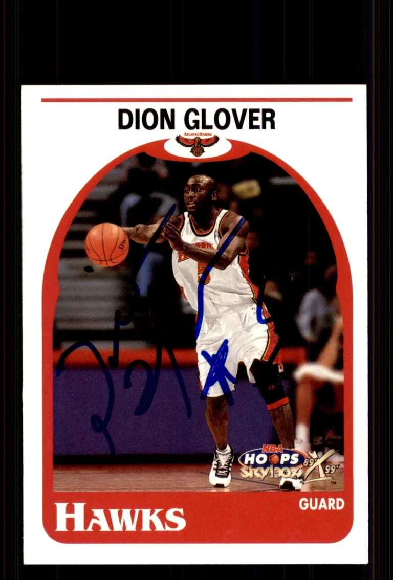 Signed Basketball Card Auto Dion Glover 1999-00 Hoops Decade #142 Atlanta Hawks