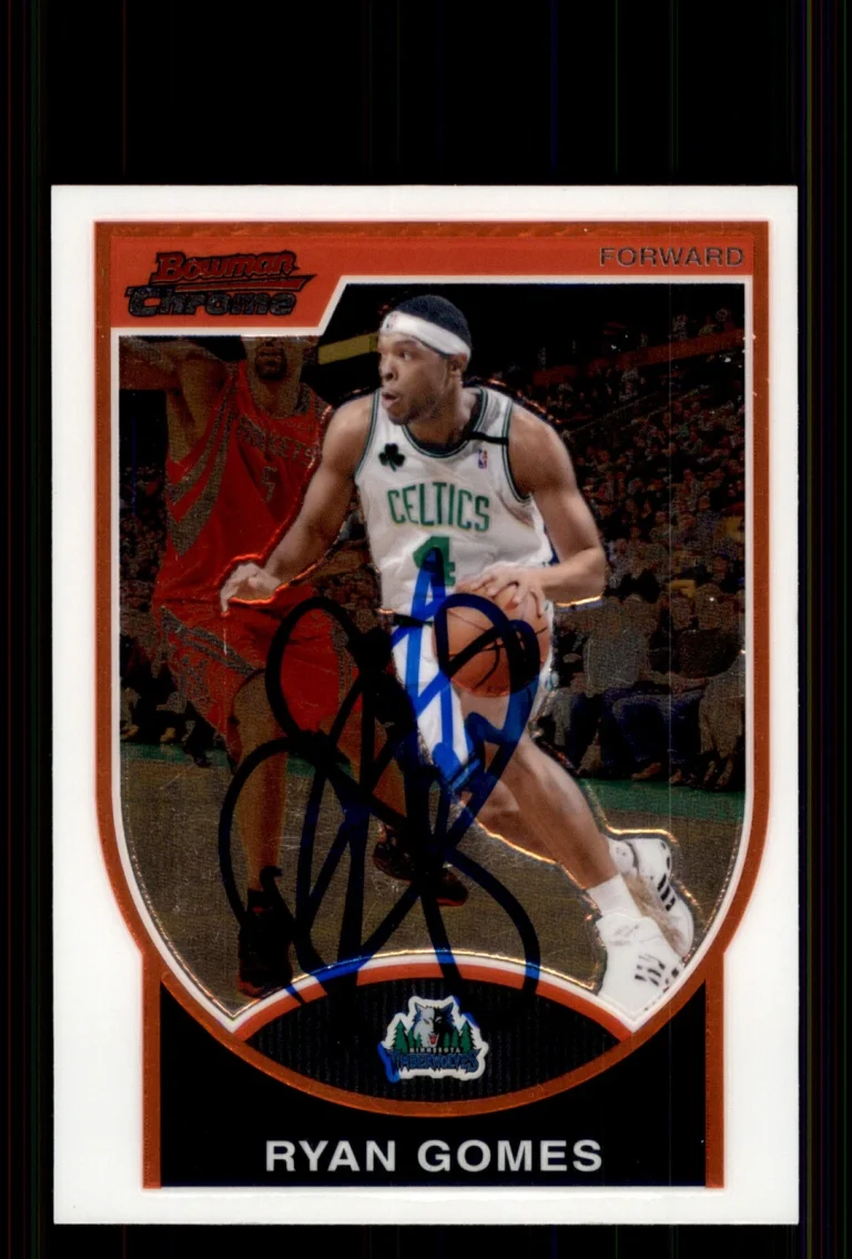 Signed Basketball Card Auto Ryan Gomes 2007-08 Bowman Chrome #79 Timberwolves
