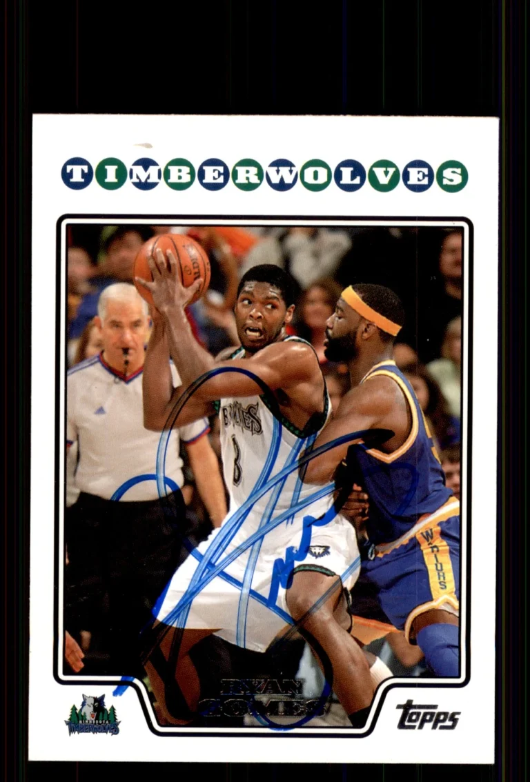 Signed Basketball Card Auto Ryan Gomes 2008-09 Topps #102 Minnesota Timberwolves