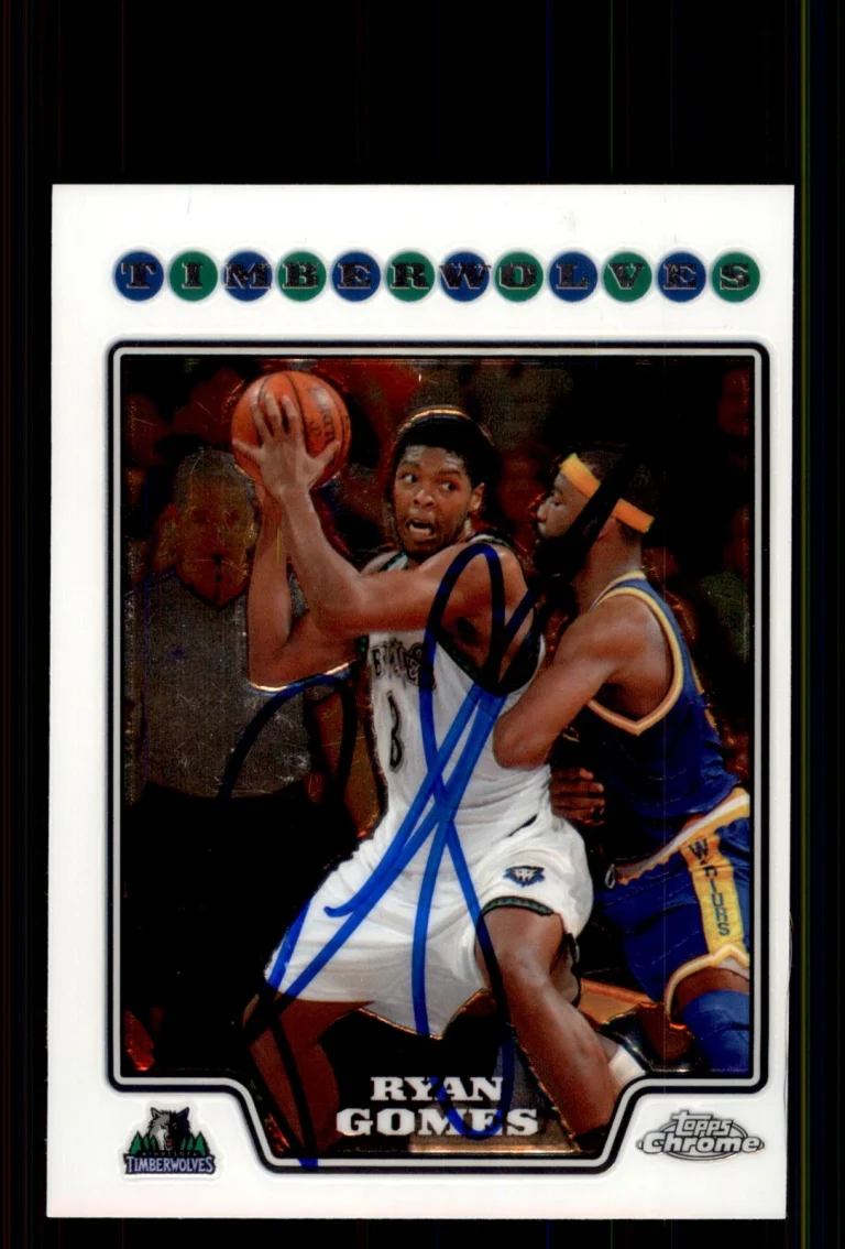 Signed Basketball Card Auto Ryan Gomes 2008-09 Topps Chrome #102 Timberwolves