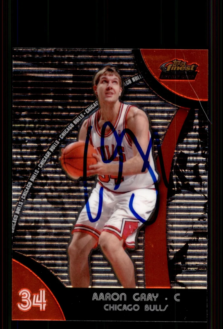 Signed Basketball Card Auto Aaron Gray 2007-08 Finest #83 Chicago Bulls