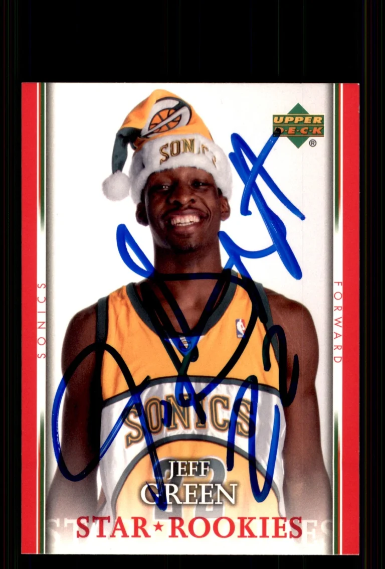 Signed Basketball Card Auto Jeff Green 2007-08 Upper Deck #SH-JG SuperSonics