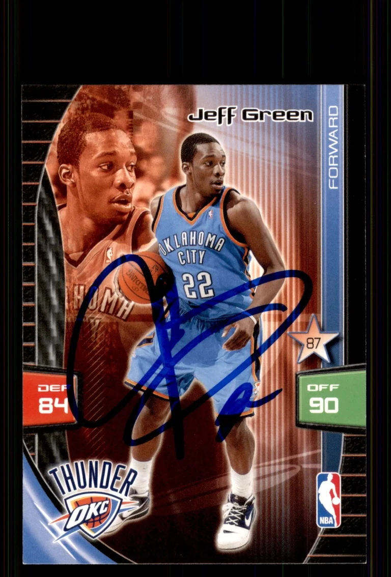 Signed Basketball Card Auto Jeff Green 2009-10 Panini Adrenalyn XL Thunder