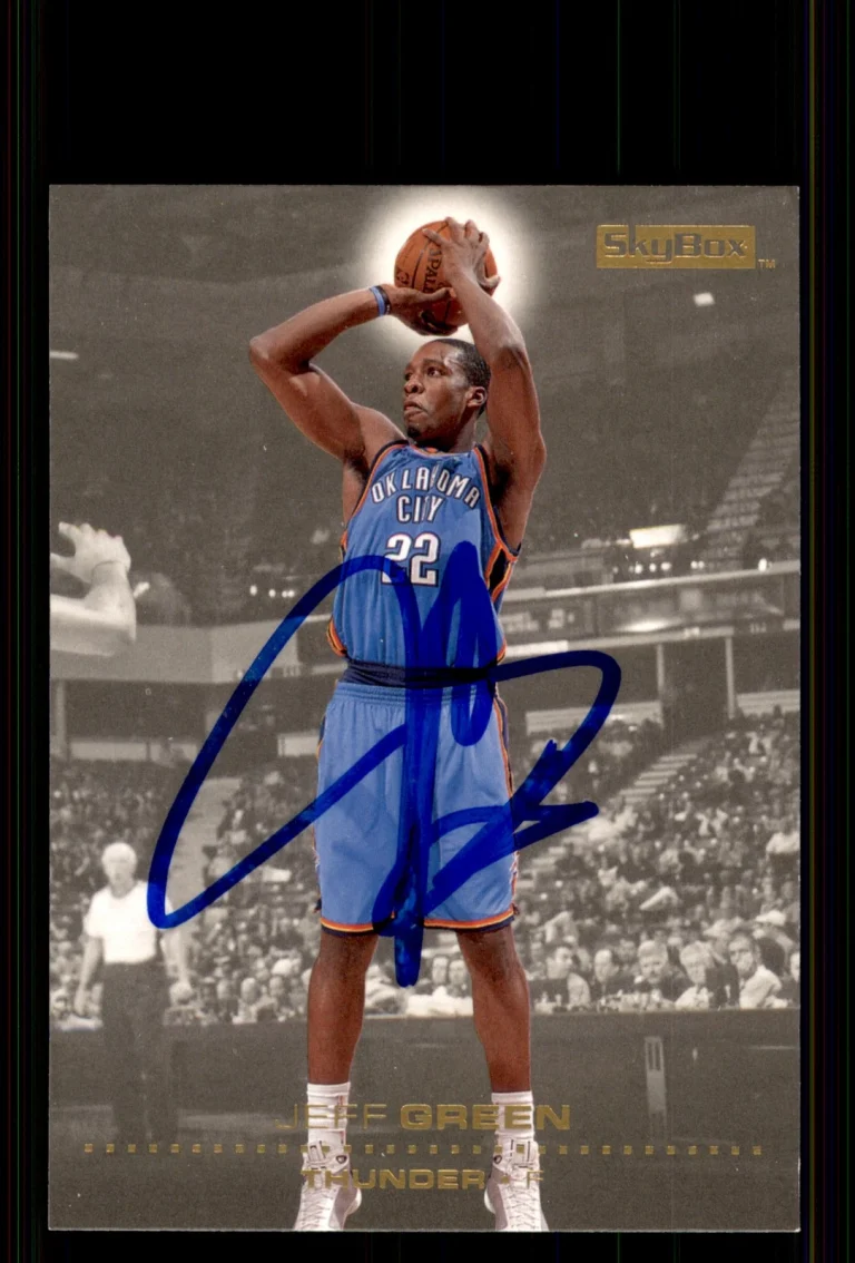 Signed Basketball Card Auto Jeff Green 2008-09 SkyBox #150 Oklahoma City Thunder