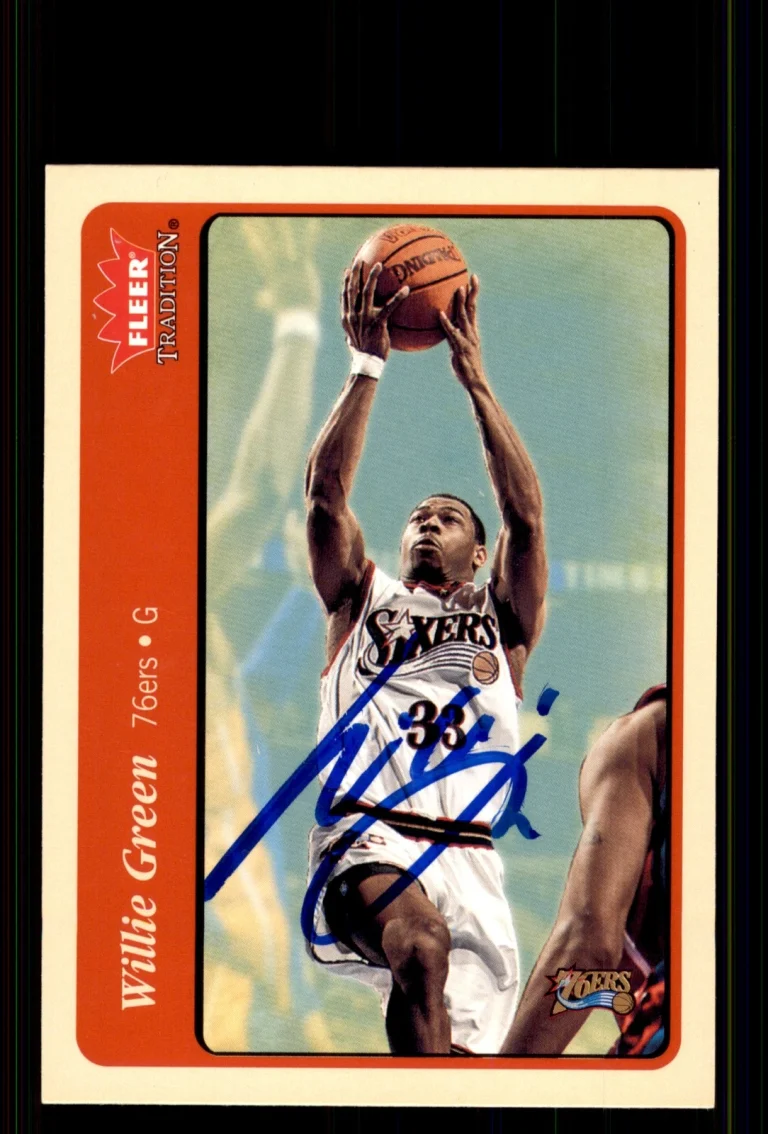 Signed Basketball Card Auto Willie Green 2004-05 Fleer Tradition #68 76ers