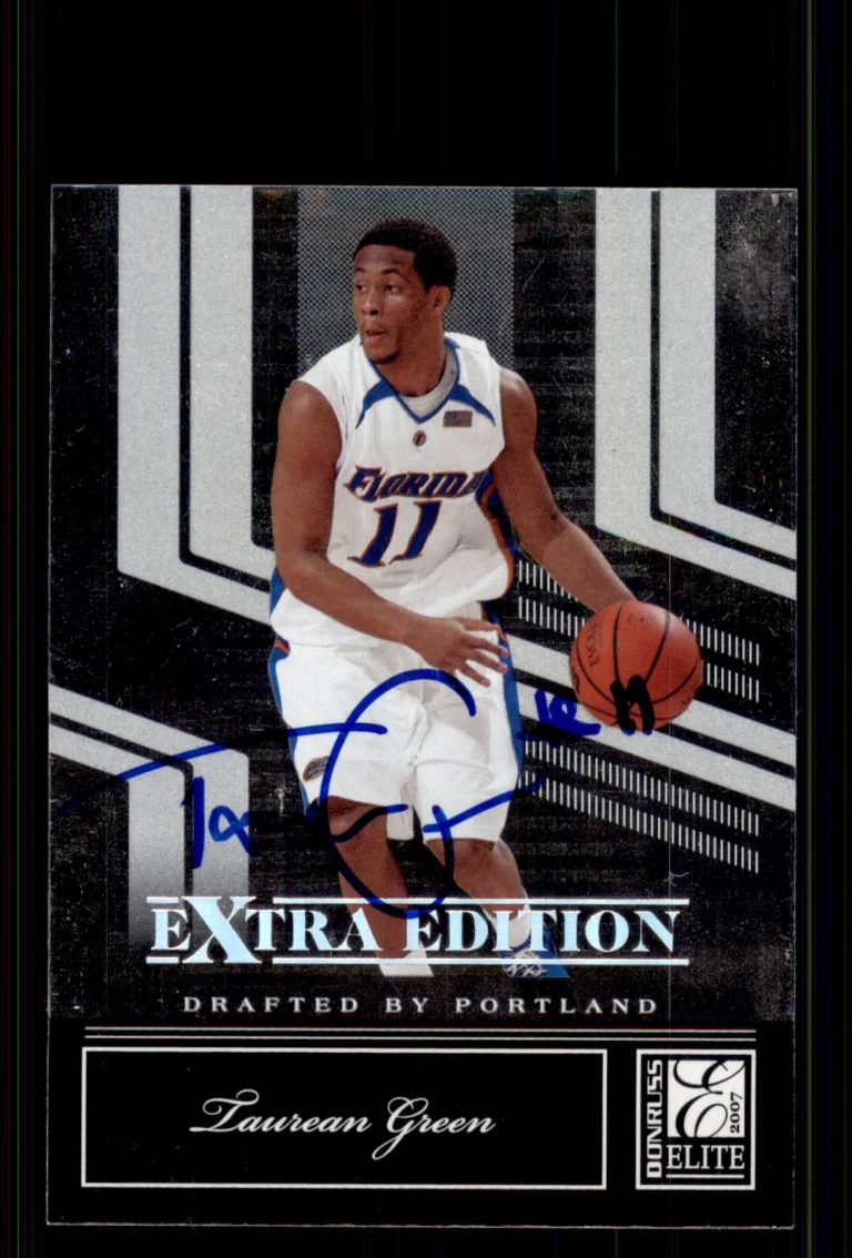 Signed Basketball Card Auto Taurean Green 2007 Donruss Elite Extra Edition #61