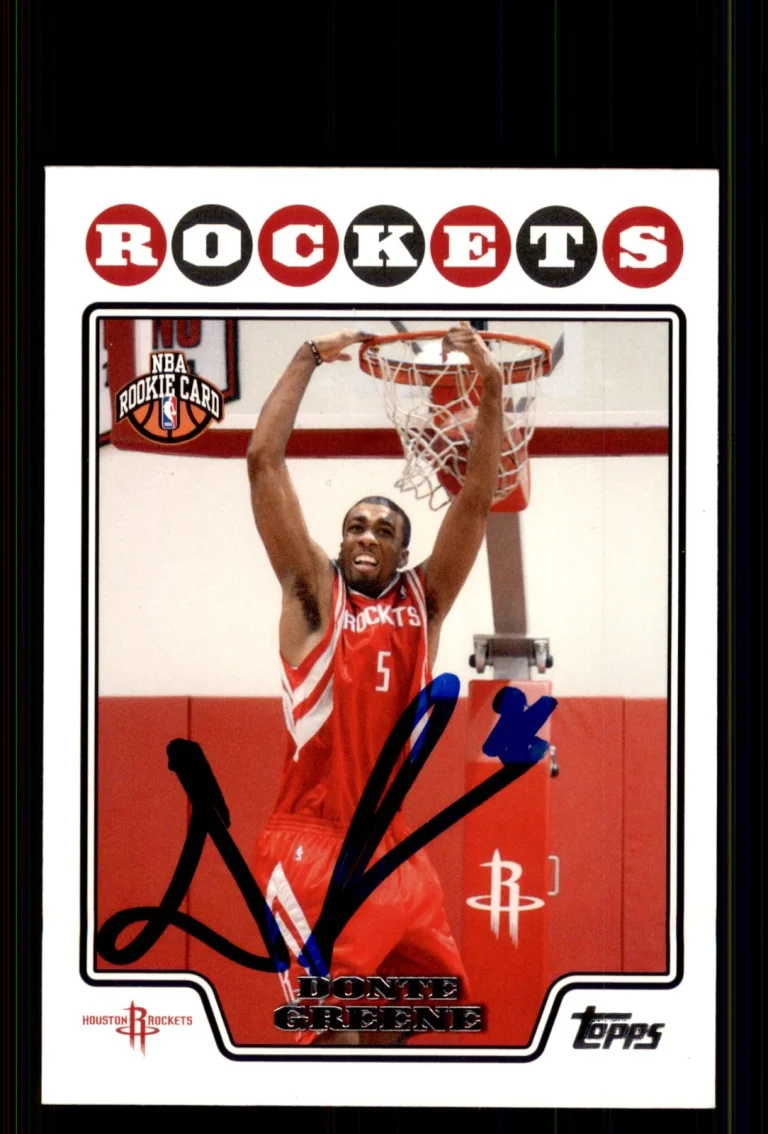 Signed Basketball Card Auto Donte Greene 2008-09 Topps #220 Houston Rockets