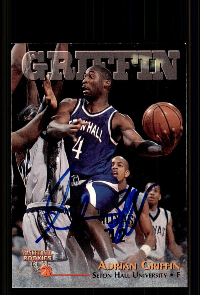 Signed Basketball Card Auto Adrian Griffin 1996 Score Board #67 Seton Hall