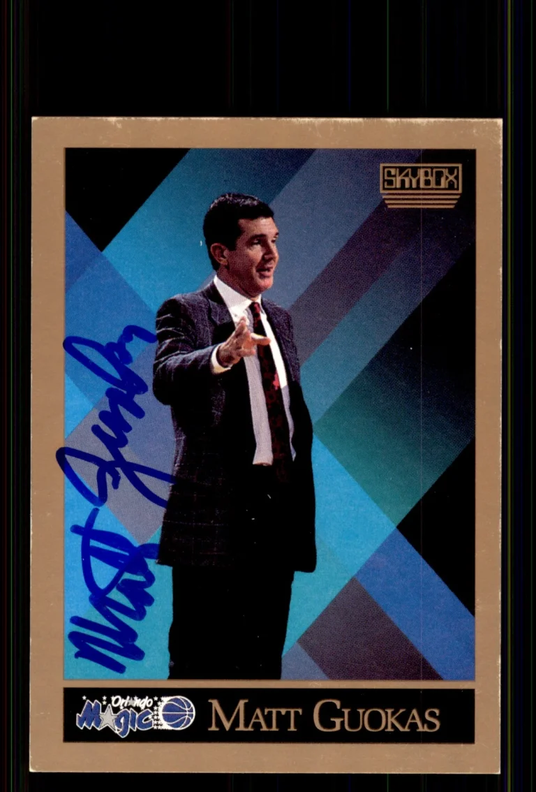 Signed Basketball Card Auto Matt Guokas 1990-91 SkyBox #319 Orlando Magic