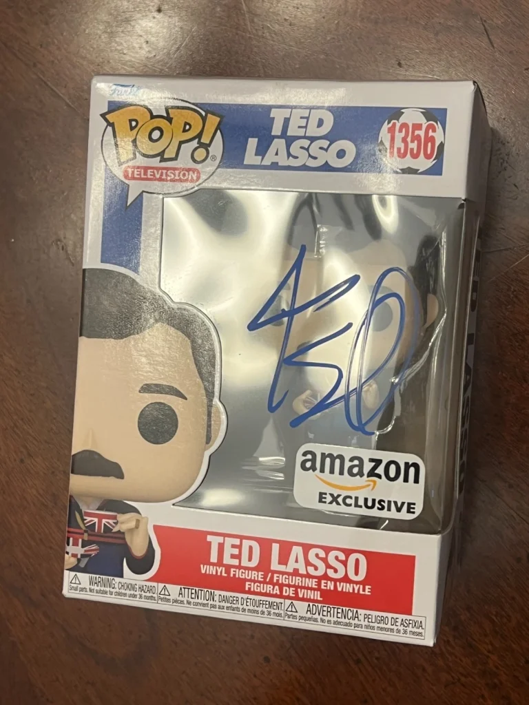 JASON SUDEIKIS TED LASSO 1356 SIGNED FUNKO POP AUTO TV SHOW JSA COA *DAMAGE*