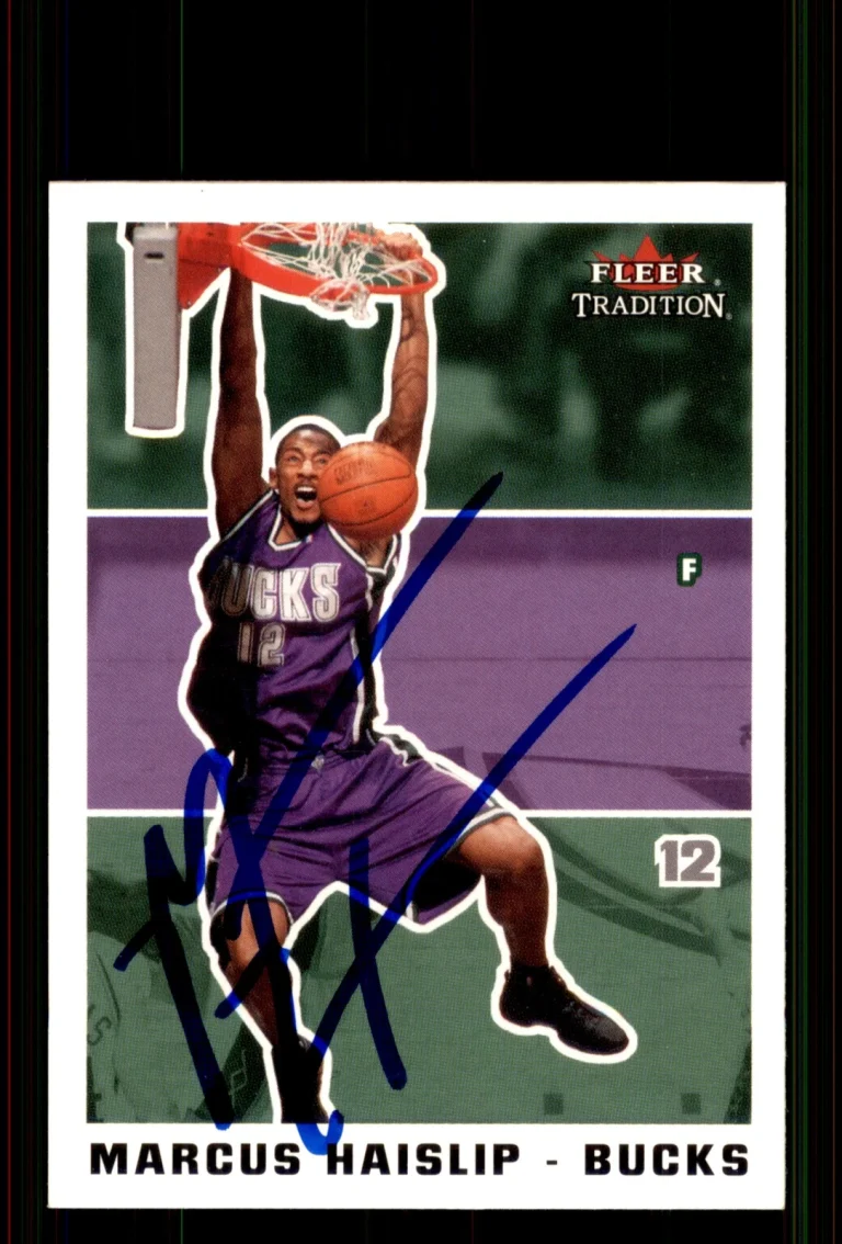 Signed Basketball Card Auto Marcus Haislip 2003-04 Fleer Tradition #87 Bucks
