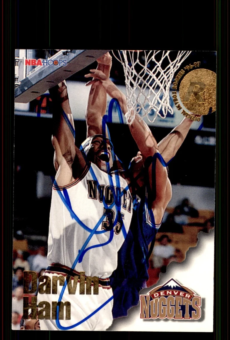 Signed Basketball Card Auto Darvin Ham 1996-97 Hoops #291 Denver Nuggets