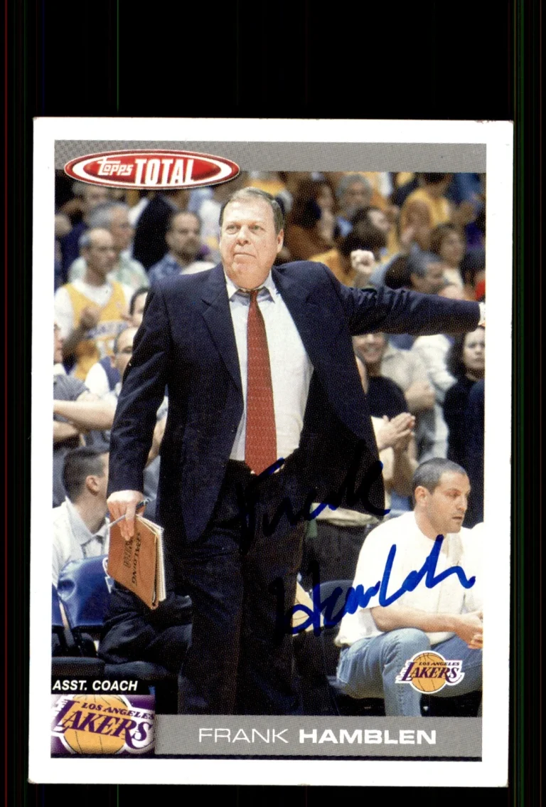 Signed Basketball Card Auto Frank Hamblen 2004-05 Topps Total #386 LA Lakers