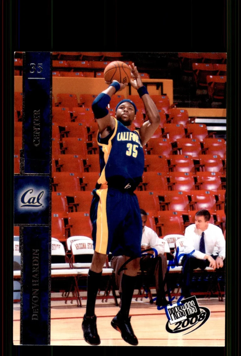 Signed Basketball Card Auto DeVon Hardin 2008 Press Pass #13 CAL