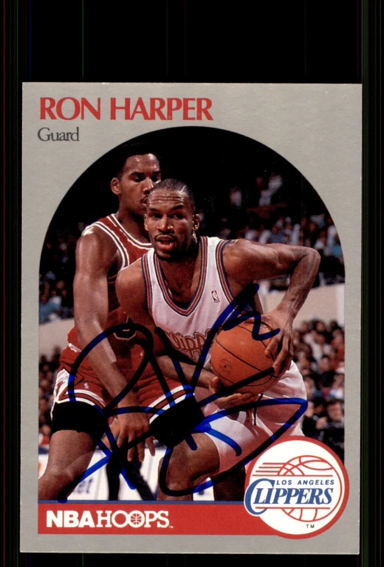 Signed Basketball Card Auto Ron Harper 1990-91 Hoops #146 Los Angeles Clippers