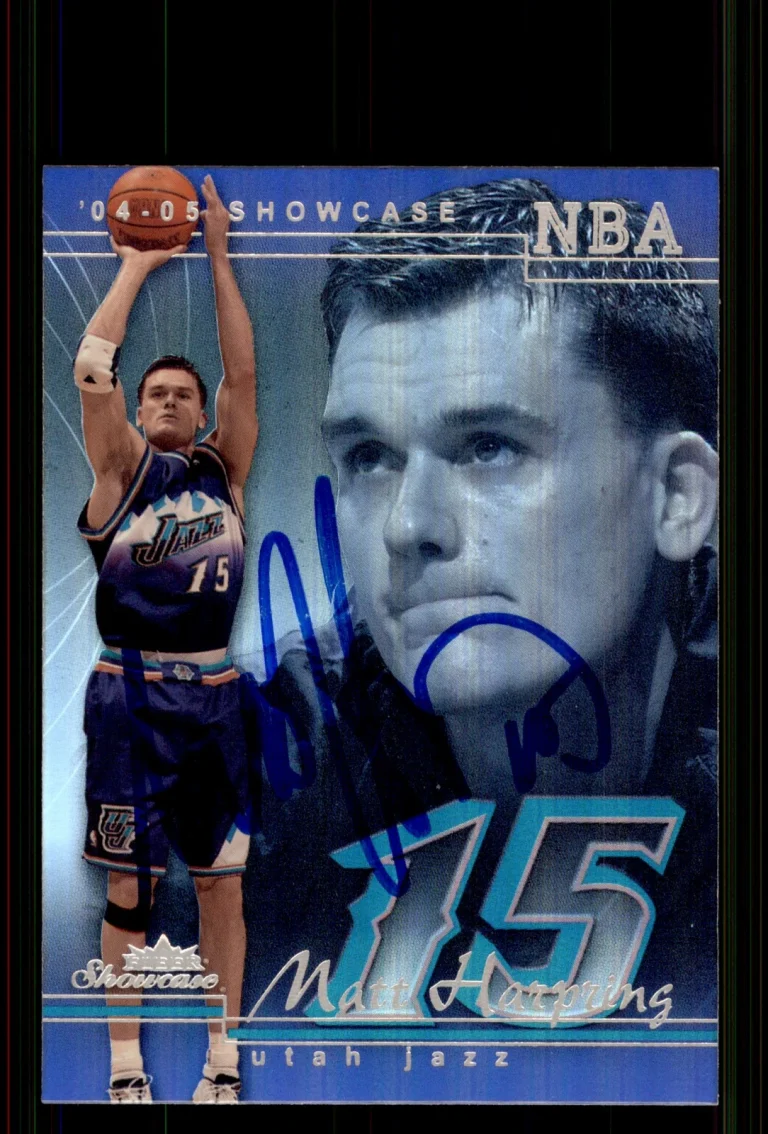 Signed Basketball Card Auto Matt Harpring 2004-05 Fleer Showcase #50 Utah Jazz