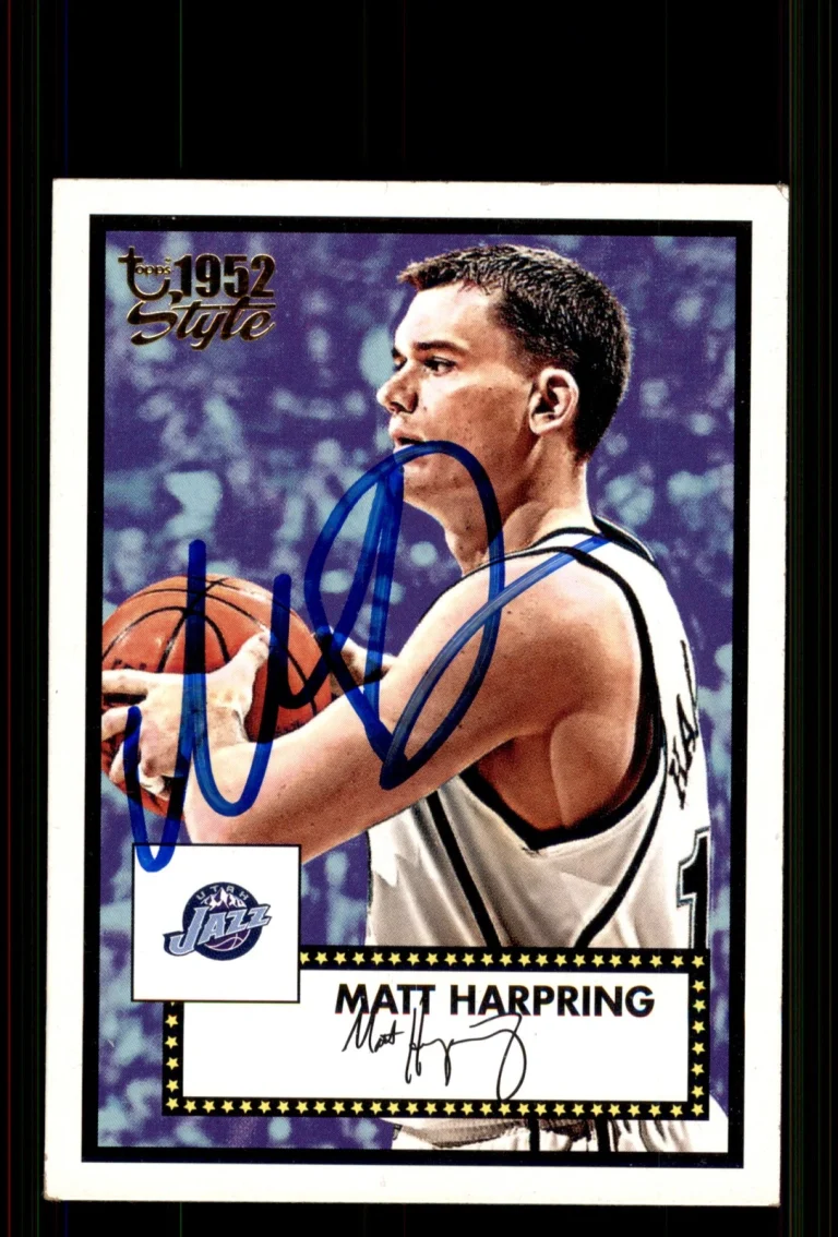 Signed Basketball Card Auto Matt Harpring 2005-06 Topps 1952 Style #64 Utah Jazz