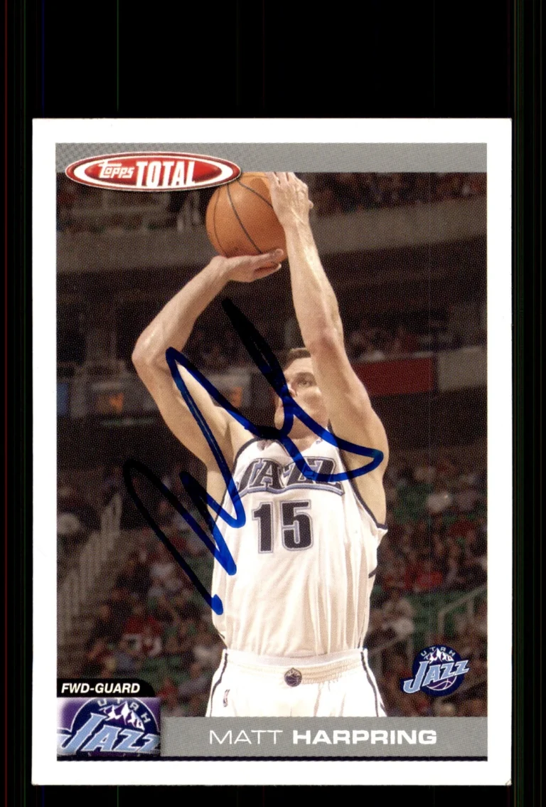 Signed Basketball Card Auto Matt Harpring 2004-05 Topps Total #105 Utah Jazz