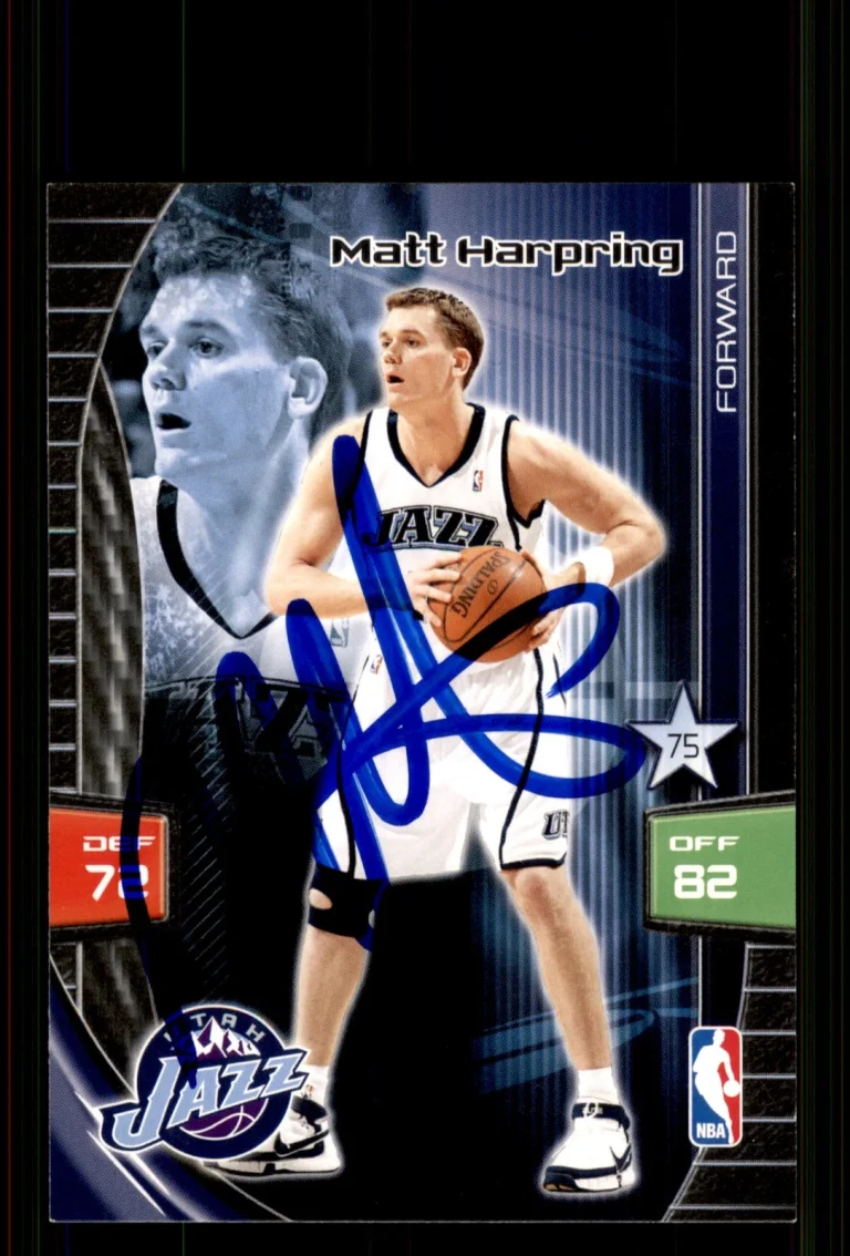 Signed Basketball Card Auto Matt Harpring 2009-10 Panini Adrenalyn XL Jazz