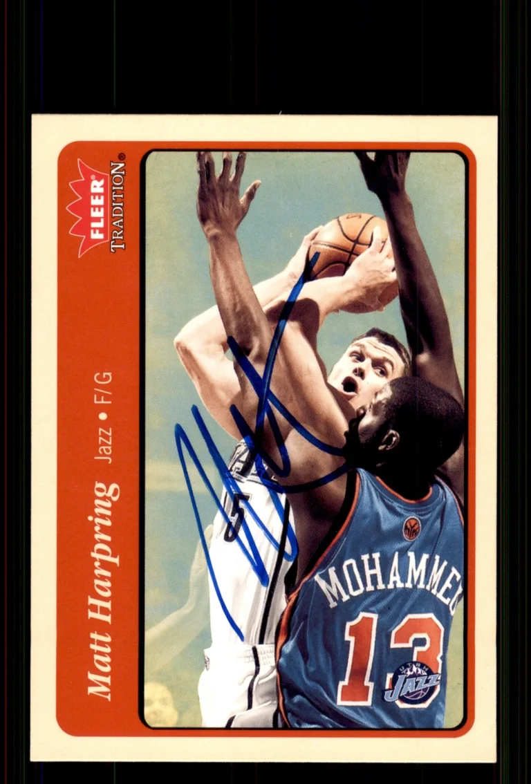Signed Basketball Card Auto Matt Harpring 2004-05 Fleer Tradition #63 Utah Jazz