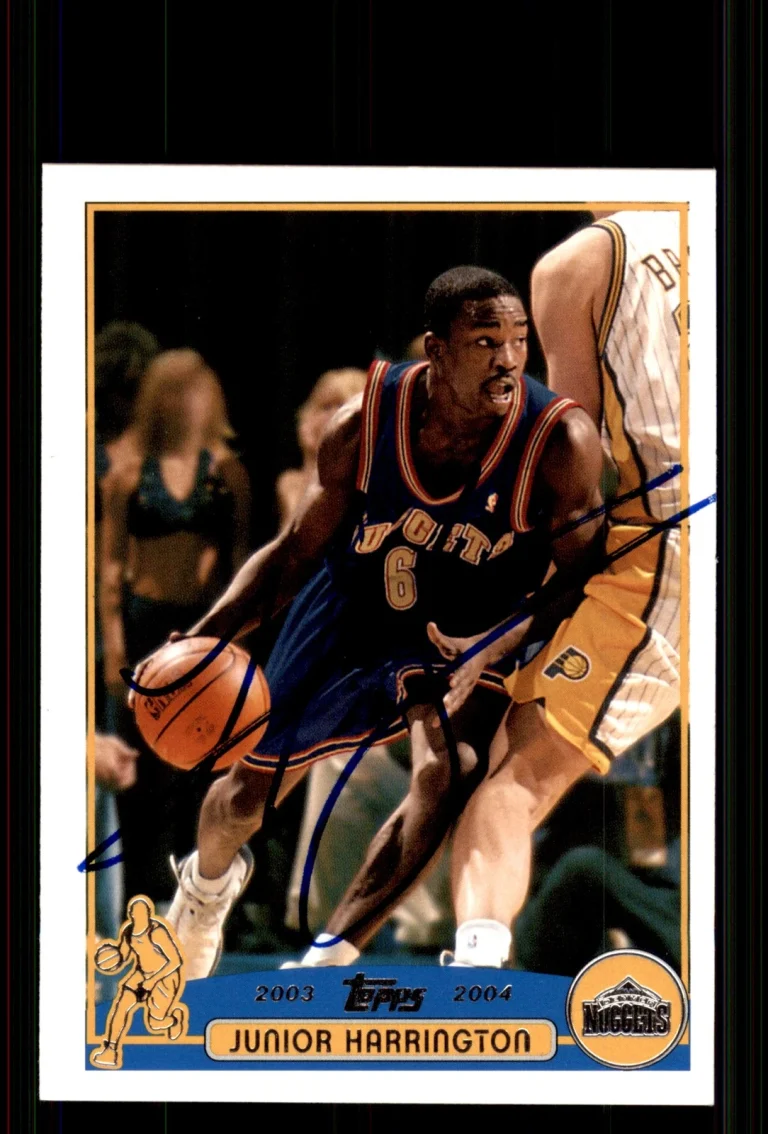 Signed Basketball Card Auto Junior Harrington 2003-04 Topps #162 Denver Nuggets